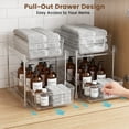 thumbnail image 2 of Riousery 2-Tier Clear Under Sink Organizer, 3-Pack Pull-Out Cabinet Storage, Stackable Design for Kitchen and Bathroom, 2 of 8
