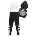 thumbnail image 3 of YONGHS Kids Girls Hip Hop Jazz Dance Outfits Athletic Gym Fitness Sportswear Gymnastics Suit White 8, 3 of 7