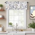 thumbnail image 2 of Curtain Valance for Windows, Spring Farmhouse Khaki Navy Blue Leaves Kitchen Valances Rod Pocket Short Curtains, Country Plants Window Valance for Bedroom Bathroom Living room 42x12in, 2 of 9