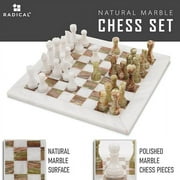 Radicaln Marble Chess Set 15 Inches White and Green Onyx with Storage Box Luxury Board Games for Adults, Ideal Marble Chess Board Game Set & Chess Pieces for Home Décor