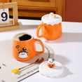 thumbnail image 6 of Whyan Cute Halloween Pumpkin Mug with Lid, 320ml Ceramic Coffee Cup, Heat-Resistant Handle, for Home Office Daily Use, Fun Fall Gift, 6 of 9
