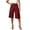 Wine, variant on Qingpeng Womens Wrap Front Tie Waist Culottes High Waist Irregular Overlay Split Wide Leg Dressy Capri Pants Office Business Casual Pants