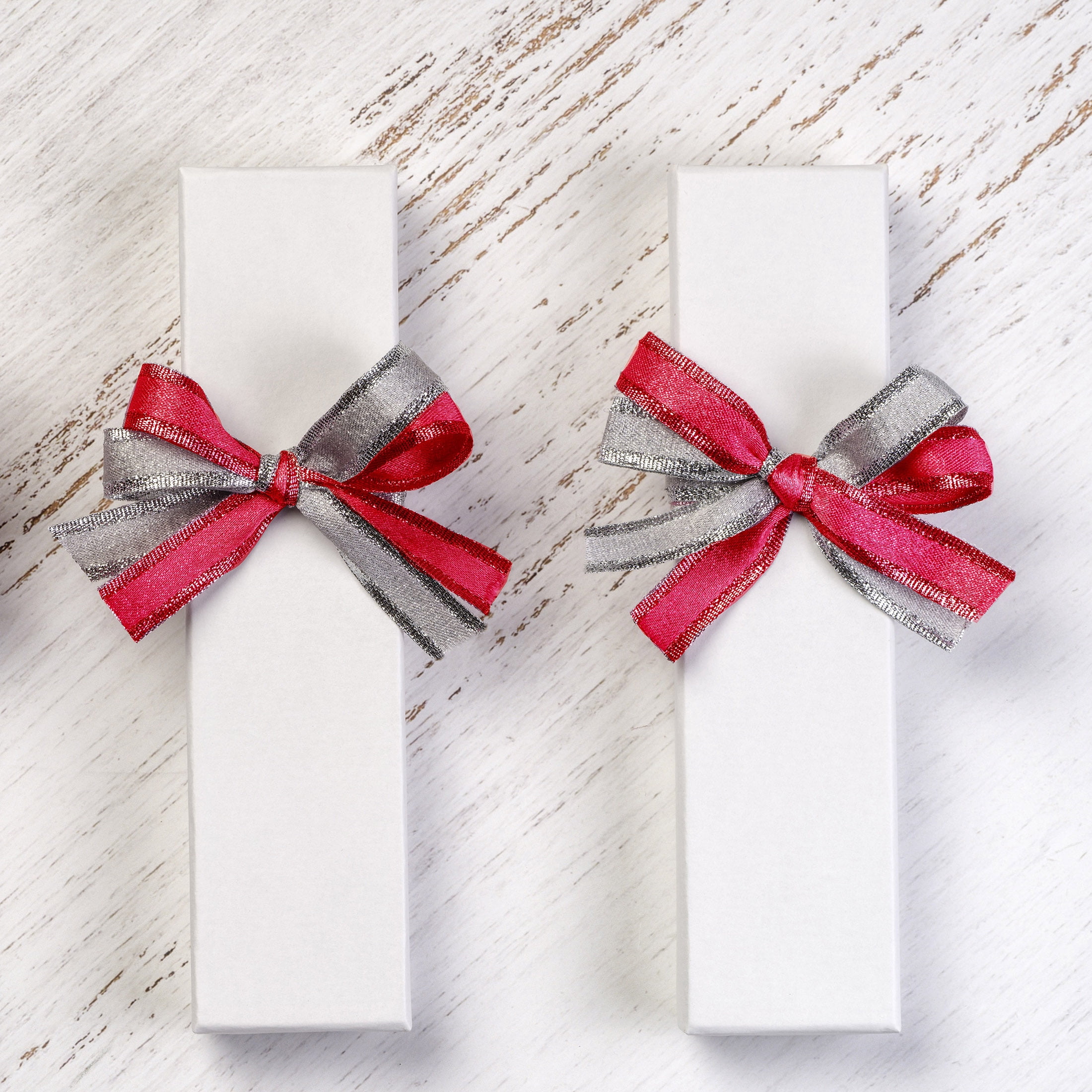 (3 pack) Offray Ribbon, Red 3/8 inch Metallic Ribbon for Wedding, Crafts, and Gifting, 9 feet, 1 Each