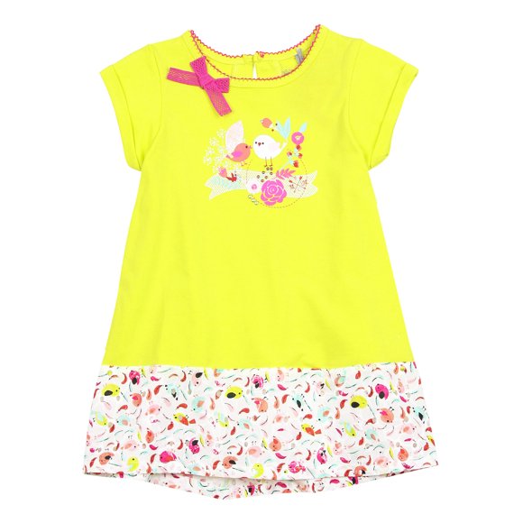 Deux par Deux Girls' Printed Tunic Feathery Friend, Sizes 18M-6 - 3