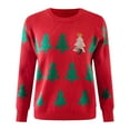 thumbnail image 7 of zaveiop Christmas Tree Sweaters for Women Cute Fuzzy Funny Wintertime and Holiday Parties Knitted Pullover Sweater (Red, XL), 7 of 7