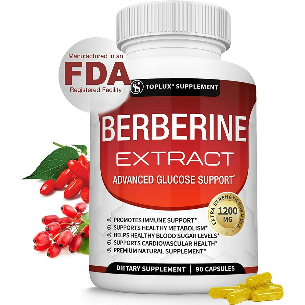 Berberine Extract 1200 mg HCL Complex Premium Strength Berberine Plus