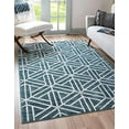 thumbnail image 1 of Unique Loom Matrix Trellis Collection Modern Triangular, Geometric, Lattice Area Rug, 9' 0 x 12' 0 Rectangular, Blue/Ivory, 1 of 5