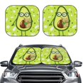 thumbnail image 2 of Goofa Avocado with Glasses Pattern 2 Piece Car Windshield Sun Shade Foldable | Front Windshield Shade for Sun, Heat and UV Rays | Sunshade for Car Front Window-, 2 of 7