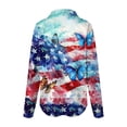 thumbnail image 5 of Leey-World 4th Of July Button Down Shirts for Women USA Flag 4th of July Christian Faith T-Shirt(Sky Blue,3XL), 5 of 5