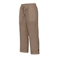 thumbnail image 4 of Womens Capri Pants 2026 Summer Casual Cotton Linen Capris High Waisted Elastic Drawstring Cropped Pants with Pockets Khaki S, 4 of 5