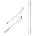 thumbnail image 3 of TIMIFIS Kitchen Gadgets Portable Folding Travel Dinnerware Set Stainless Steel Tableware Camping Tools, 3 of 6