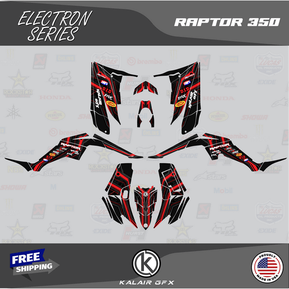 Kalair GFX Graphics Kit for Yamaha ATV RAPTOR 350 (All Years) Electron Series