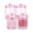 1pc, variant on Home & Bath Apothecary Jars Q-tip Holder Cotton Swab Dispenser 10 oz Countertop Organizer Clear Plastic Modern Minimalist Bathroom Canisters 6 Pack with Pink Lids Storage