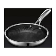 HexClad 8 inch Hybrid Stainless Steel Cookware Frying Pan with Glass Lid, Nonstick