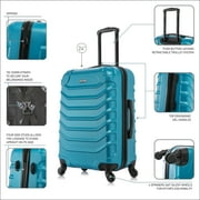 InUSA Endurance 24 Hardside Lightweight Luggage with Spinner Wheels, Handle, and Trolley, Teal