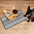 thumbnail image 2 of Boho Retro Floral Pet Feeding Mat-Abstract Art Pattern Absorbent Pet Placemat for Food and Water Bowl, with Waterproof Rubber Backing, Quick Dry Water Dispenser Mat for Dog and Cat (12"x20"), 2 of 5
