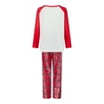 thumbnail image 5 of Christmas Pajamas for Family, Long Sleeve Elf Print Tops + Plaid Pants Set Sleepwear Loungewear, 5 of 10