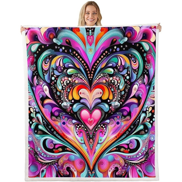 TUWABEII Regalos de San Valentín 1 manta de franela suave y cálida para San Valentín - Ideal para decorar sofá cama - Regalos navideños para mujeres