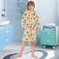 thumbnail image 5 of FORMRS Niños Bathrobe Unisex Hooded Robe Soft Plush Pajamas Sleepwear, Size 2-3T, Beige Sunflower Pattern, 5 of 7