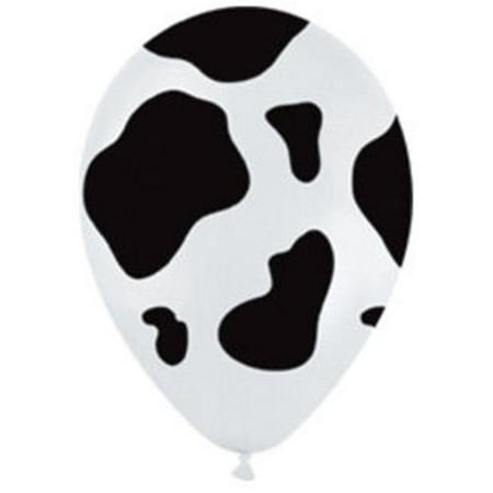 11 inch cow print designer latex balloons - 50ct