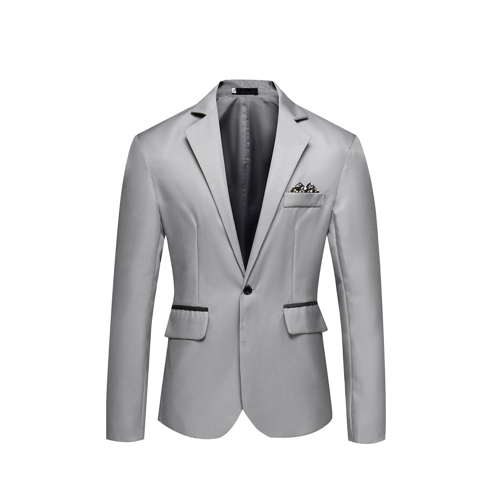 Men's 1 Button Business Dress Blazers Solid Slim Fit Casual Long