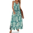 thumbnail image 1 of Vestido de fiesta sin mangas con patrón Tiki moderno retro de mediados de siglo 224, vestido de mujer holgado, 1 of 7