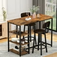 thumbnail image 2 of Recaceik Modern 36.2“H Bar Table and 2 PU Leather Barstools with 3 Storage Shelve, 2 of 10