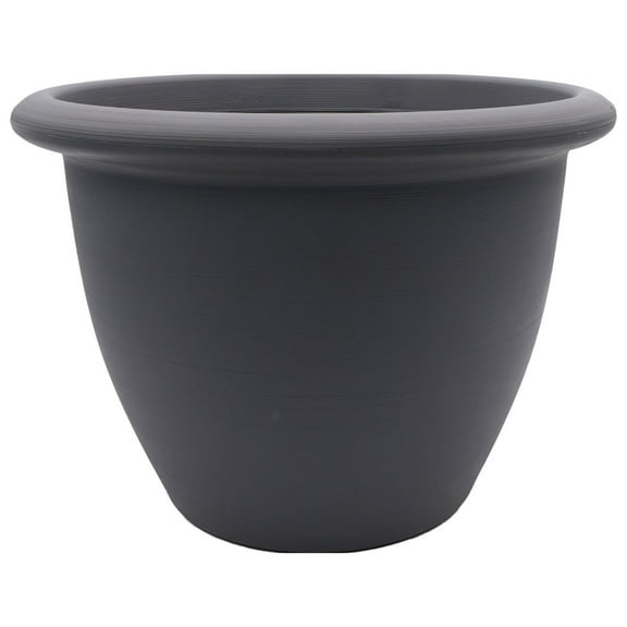 The HC Companies Sevilla Round Self-Watering Pot with Internal Disk, 12 Inch, Warm Gray