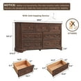 thumbnail image 7 of OKD Farmhouse 7 Drawers Dresser Chests for Bedroom, 54" Wide Wood Rustic Storage Cabinet for Living Room, Hallway, Brown, 7 of 7