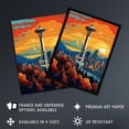 thumbnail image 3 of Seattle Washington The Space Needle Funky Modern Painting Large Wall Art Poster Print Thick Paper 18X24 Inch, 3 of 5