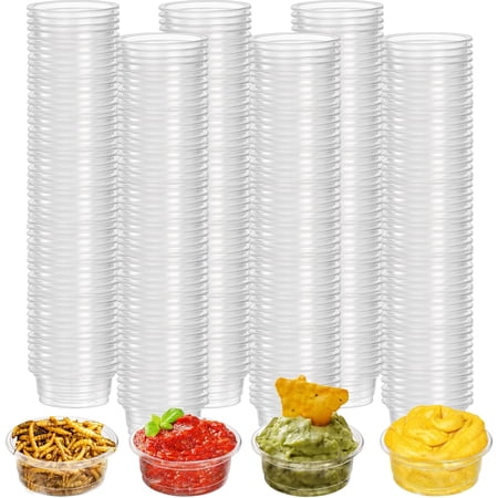 500 Pack Gecko Food and Water Cups, 0.5 oz Small Plastic Gecko Feeding Dish Reptile Feeder Water Bowls for Lizard Crested Gecko Tarantula and Small Pets, Reptile Accessories