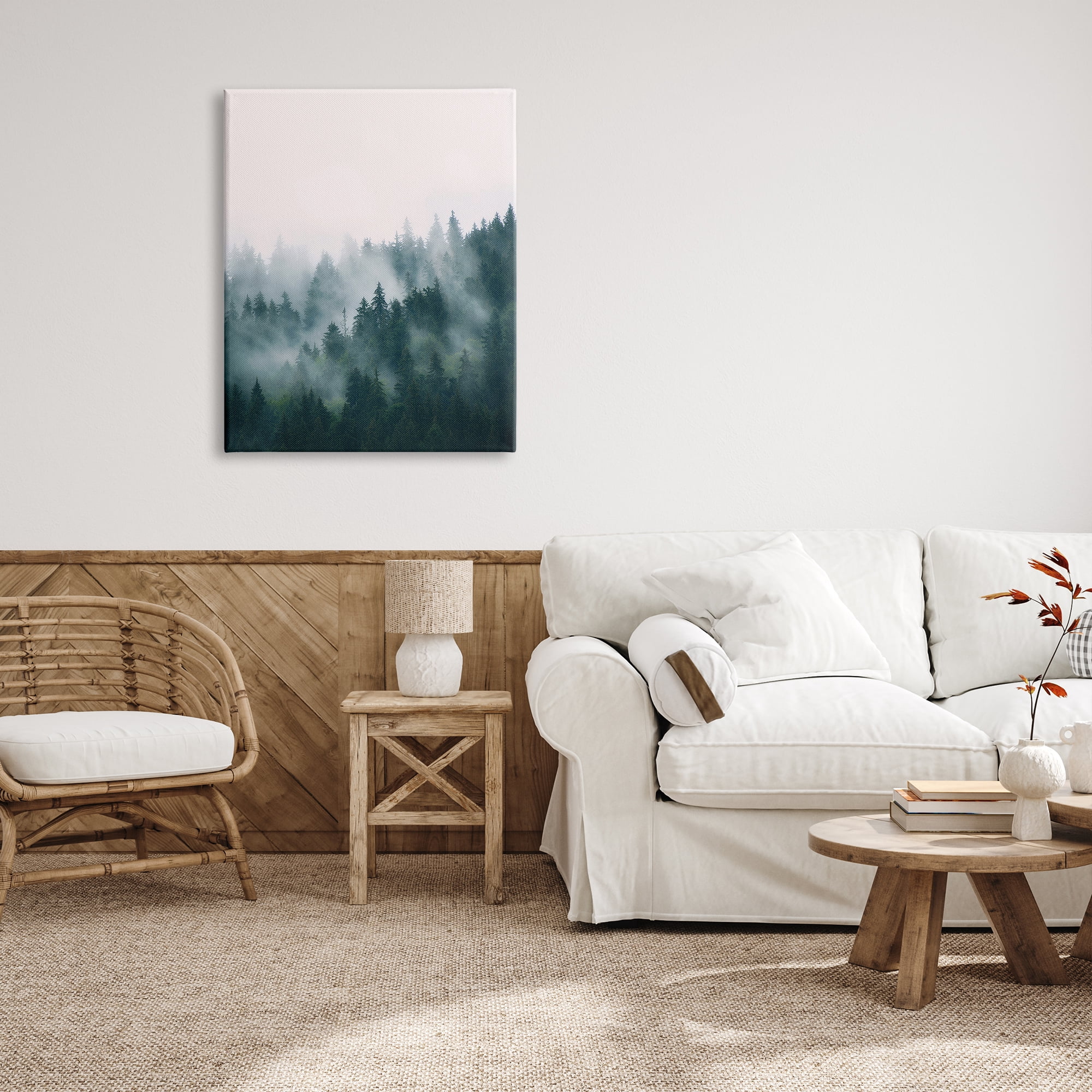 Stupell Industries Misty Forest Trees Nature Photography Gallery Wrapped Canvas Print Wall Art, 30 x 40