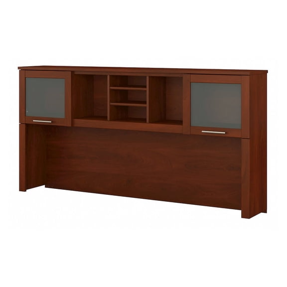 Bush Somerset 72in 2-Door Hutch with Cubbies in Hansen Cherry - fits on 72W L Desk or 72W Office Desk (sold Separately)
