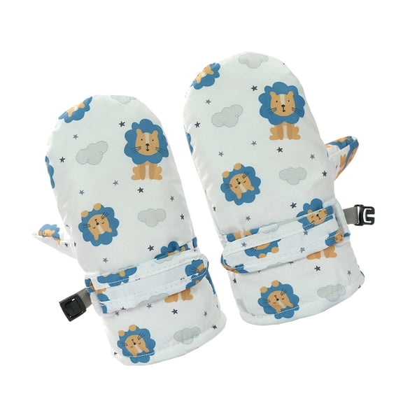 Printed Winter Gloves Cartoon 2-5 Year Kids Gloves Children's Warm Mittens Thickened Cold Weather Windproof Ski Gloves