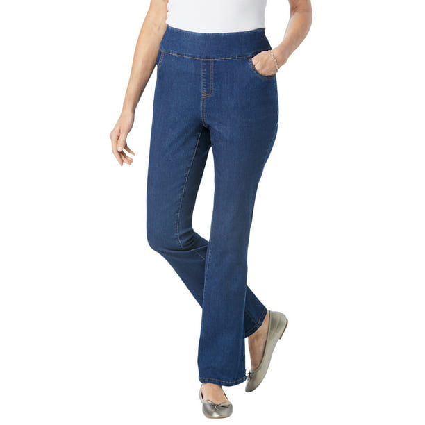Woman Within - Woman Within Women's Plus Size Pull-On Bootcut Jean ...