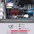thumbnail image 3 of PCIe to 2 Ports SATA 3.0 6 Gbps SSD Adapter PCI-E PCI Express X1 Controller Board Expansion Card Sup, 3 of 5
