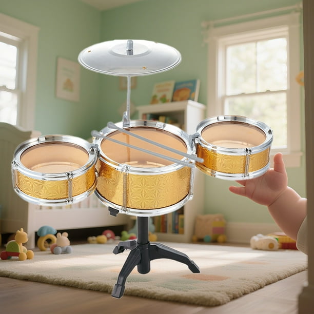 Juguetes, Educación, Música infantil, Tambor de jazz ligero con micrófono, órgano electrónico, instrumento de percusión, batería, instrumento musical moderno, juguete, batería de plástico