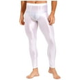 thumbnail image 1 of Runhomal Men's Compression Long Pants Gym Workout Tights Trousers Seamless Quick Dry Base Layer Leggings White M, 1 of 6