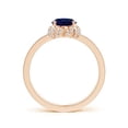 thumbnail image 2 of Angara Natural 1.55 Ct. Blue Sapphire with Diamond Side Stones Ring in 14K Rose Gold for Women (Ring Size: 3.5), 2 of 8