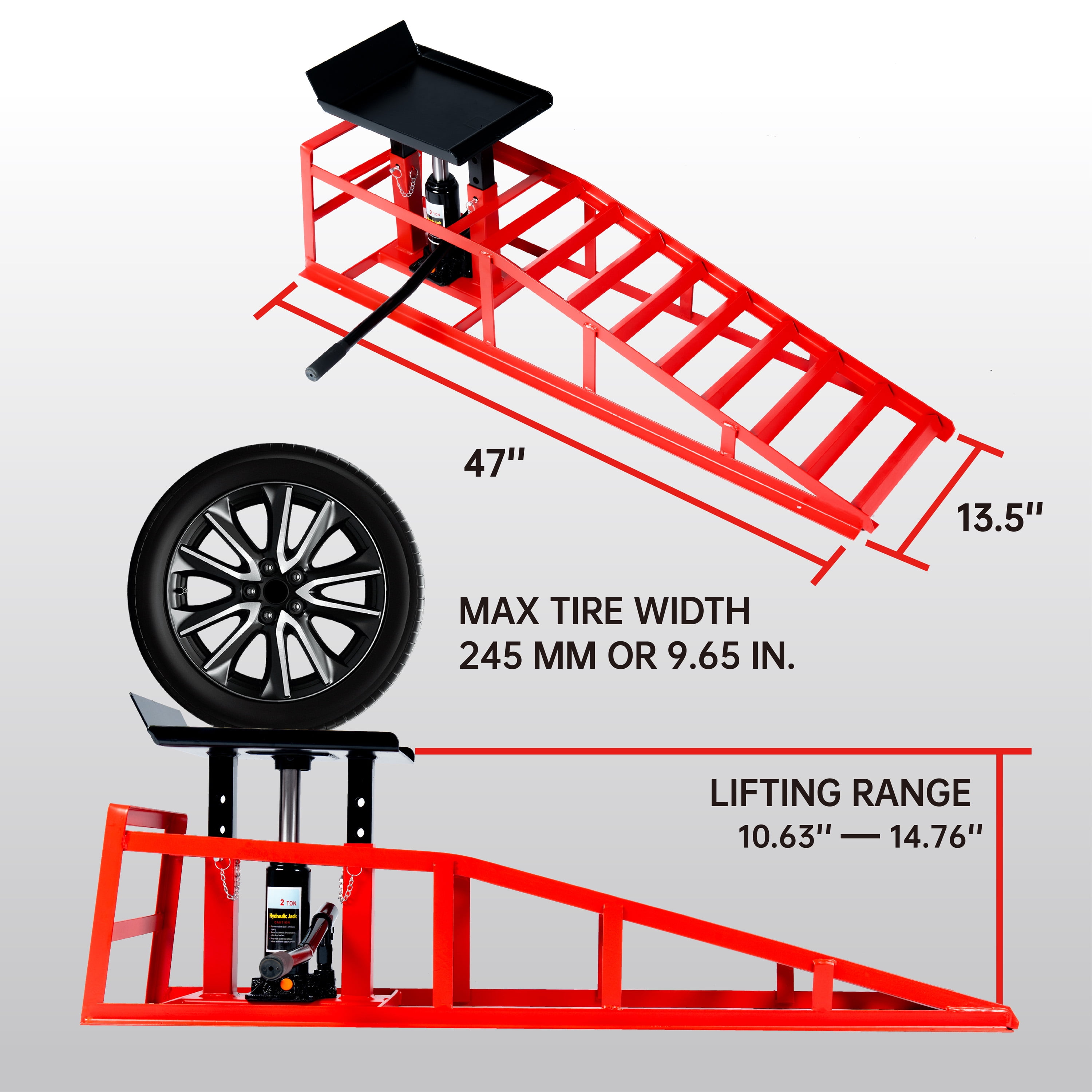 11000 LBS. HYDRAULIC CAR RAMPS