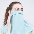 thumbnail image 3 of MSJUHEG Neck Gaiter Women,Loops Face Mask,Bandana Face Mask,Motorcycle Face Mask,Cloth Face Mask,Driving Neck Guard Sunshade Kini Mask Protective Scarf Blue 1 One Size, 3 of 5
