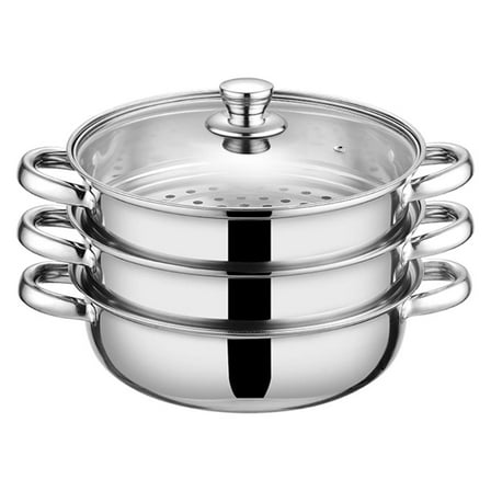 Steaming Pot Stainless Steel 3 Layer Cookware with Handle Kitchen Accessories