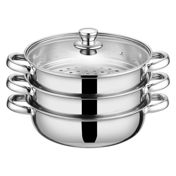 Steaming Pot Stainless Steel 3 Layer Cookware with Handle Kitchen Accessories