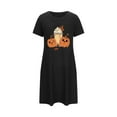 thumbnail image 5 of Somuwie Large size short Halloween women's nightdress with chest print round neck short sleeves short nightdress, 5 of 5
