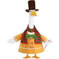 thumbnail image 3 of Christmas Porch Goose Outfit with Gingerbread Style Tunic Scarf Hat and Candy Cane Prop Cute Holiday Accessory for 23 Inch Front Porch Yard Decor, 3 of 6