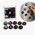 thumbnail image 4 of Fridge Magnet Music Player Set with 9 Vinyl Style Discs ，Mini vinyl record player‑inspired magnetic music box with 9 NFC discs and phone‑free playback for home decor and gifting(C), 4 of 9
