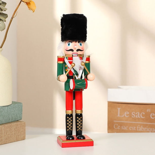 KG Navidad listo para enviar Noel Navidad Cascanueces 30cm 12 pulgadas decoraciones navideñas de madera soldado navideño Cascanueces de madera