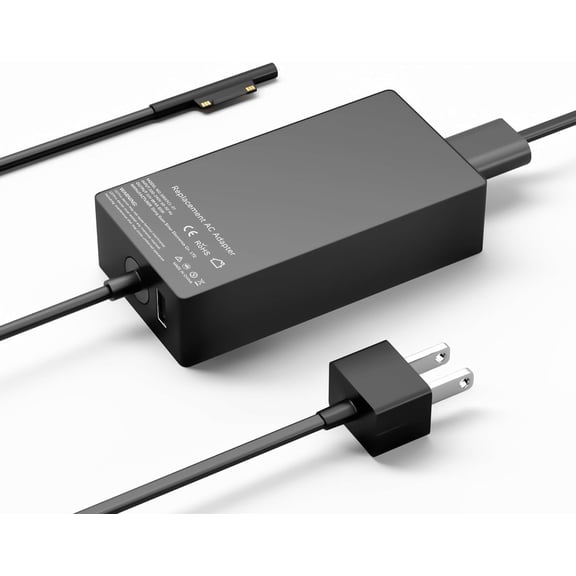 65W Surface Pro Charger for Microsoft Surface Pro 9, 8, 7 , 7, 6, 5, 4, 3, X, Windows Surface Laptop 1, 2, 3, 4, 5, Surface Go Tablet, Surface Book 3, 2, 1, Support 44W, 36W Power Cord