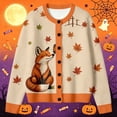 thumbnail image 2 of EliteGoogv Women's Fall Animal Graphic Cardigan Button Down Long Sleeve Knit Sweater Loose Fit Casual Autumn Winter Outwear,XXL, 2 of 5