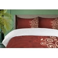 thumbnail image 4 of Ambesonne Burgundy Duvet Cover Sets, Ombre Flower Swirl Ivy, 2-King, Cream Ruby, 4 of 7